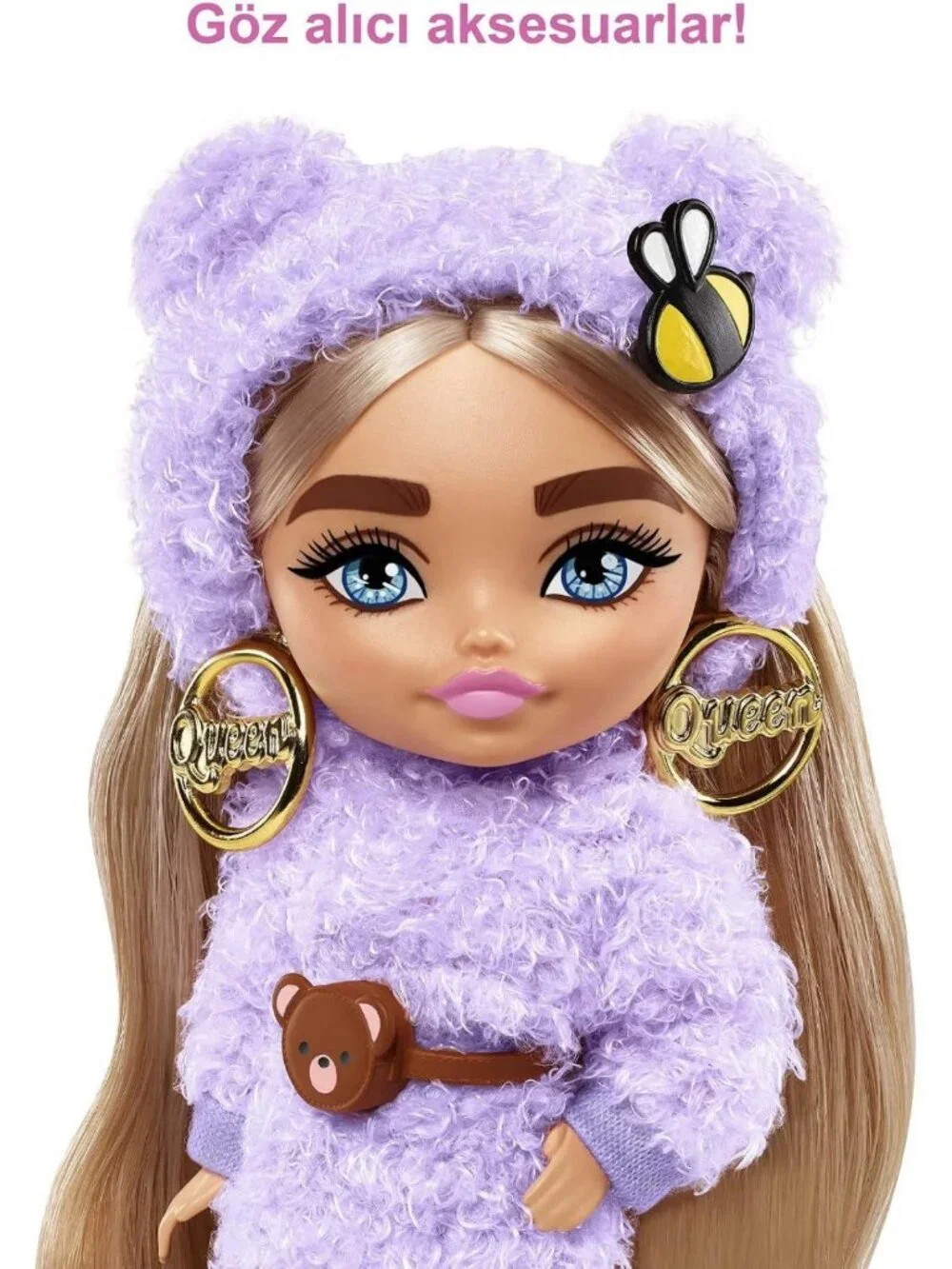 Fluffy Purple Fashion Mini Doll with Stand & Accessories - Perfect Gift for Kids